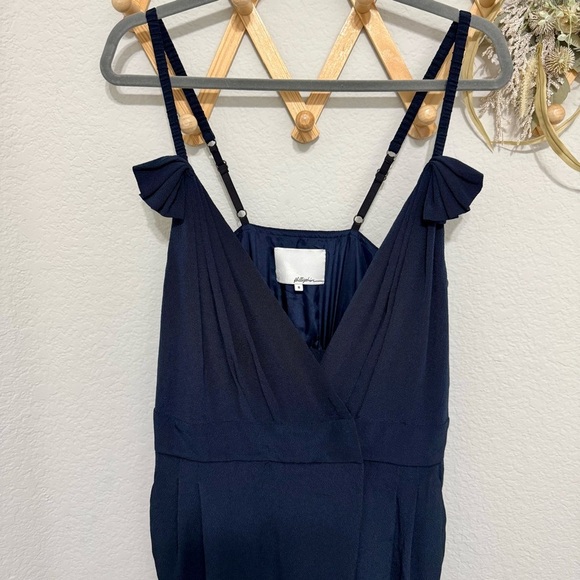 3.1 Phillip Lim Navy Blue Silk Jumpsuit Sz 8 - Picture 5 of 11